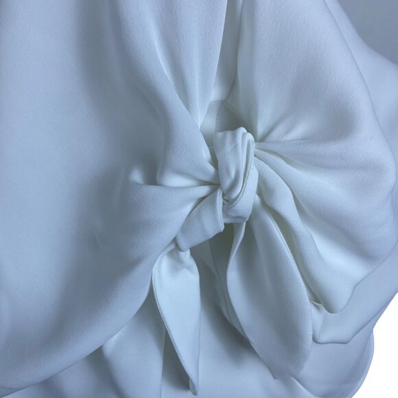 Liz Claiborne Womens White Sleeveless Top With Front Tie Detail Size L - Picture 8 of 10